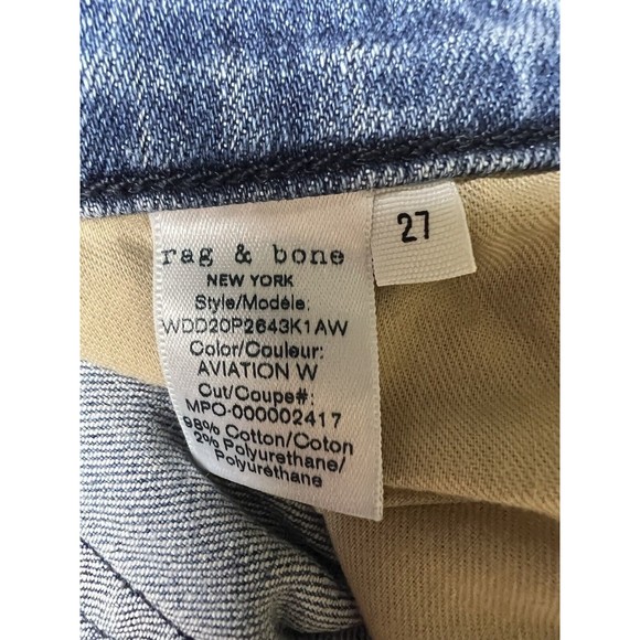 Rag & Bone Dre Low Rise Slim Boyfriend Jeans Aviation Wash Women’s Size 27 - Picture 8 of 9